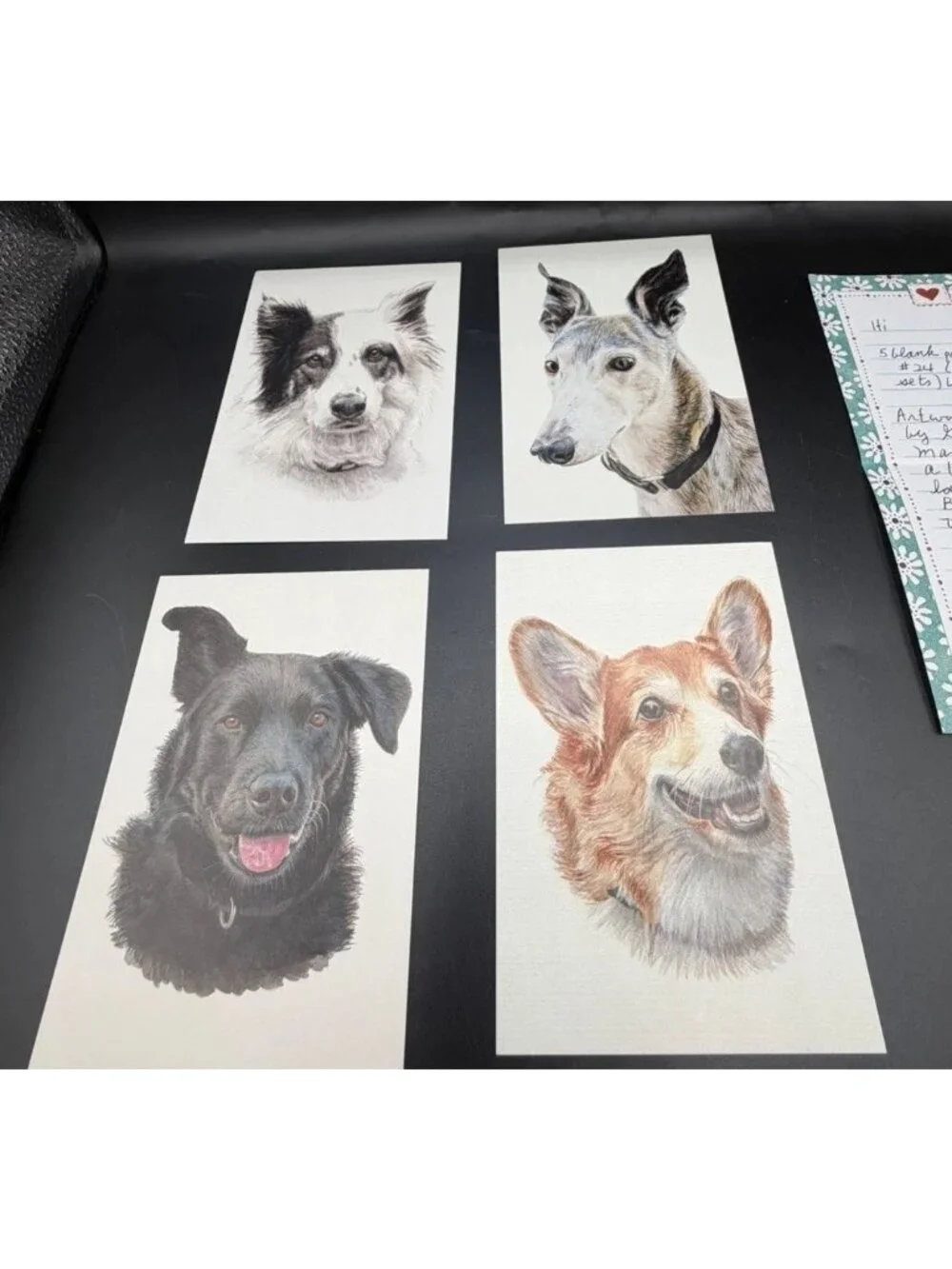Geoffrey Martin Dog Art Postcards Set Of 6 Animal Prints Dog Lover Unposted